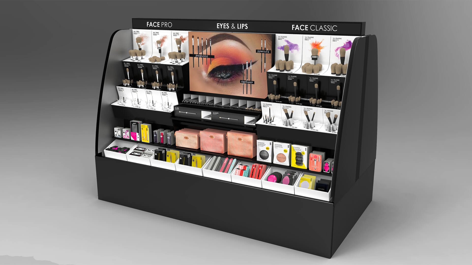 Présentoir Sephora en 3D